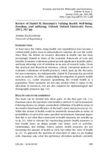 Academia / Philosophy / Health / Philosophy of life / Social philosophy / Health economics / Quality of life / Daniel M. Hausman / Philosophy and economics / Quality-adjusted life year / Well-being / Health care