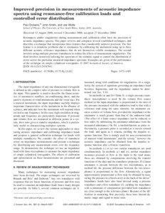 Improved precision in measurements of acoustic impedance spectra using resonance-free calibration loads and controlled error distribution