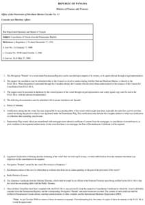 REPUBLIC OF PANAMA Ministry of Finance and Treasury Office of the Directorate of Merchant Marine Circular No. 13 Consular and Maritime Affairs   To: Shipowners/Operators and Master of Vessels