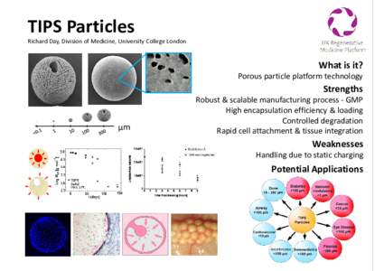TIPS Particles  Richard Day, Division of Medicine, University College London What is it?