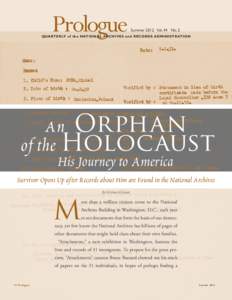 An Orphan of the Holocaust, His Journey to America