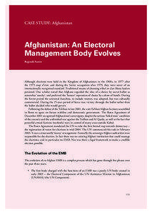 CASE STUDY: Afghanistan  Afghanistan: An Electoral