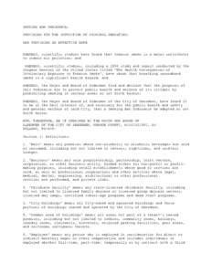 SMOKING BAN ORDINANCE; PROVIDING FOR THE IMPOSITION OF CRIMINAL PENALTIES; AND PROVIDING AN EFFECTIVE DATE WHEREAS, scientific studies have found that tobacco smoke is a major contributor to indoor air pollution; and WHE