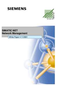 SIMATIC NET Network Management White Paper • [removed]Netzwerkmanagement  SIMATIC NET White Paper