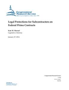 Legal Protections for Subcontractors on Federal Prime Contracts