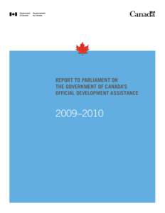 report to parliament on the Government of Canada’s Official Development Assistance 2009–2010