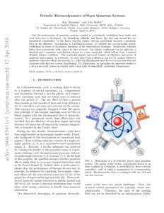 Periodic Thermodynamics of Open Quantum Systems Kay Brandner1 and Udo Seifert2 1 arXiv:1604.03411v1 [cond-mat.stat-mech] 12 Apr 2016