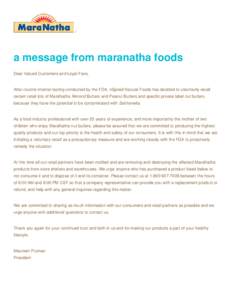 Microsoft Word[removed]MaraNatha Foods Message - Almond Butter.doc