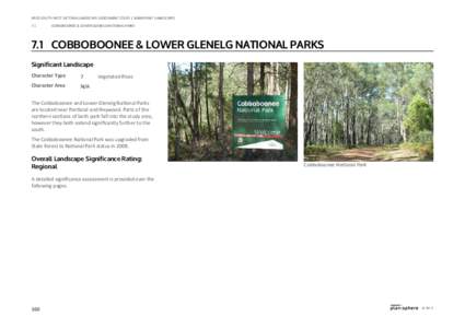 DPCD South West Victoria Landscape Assessment Study | Significant landscapes 7.1 Cobboboonee & Lower Glenelg National ParkS  7.1	 Cobboboonee & Lower Glenelg National ParkS