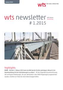 Januar[removed]wts newsletter WTS Klient. Die Brücke.