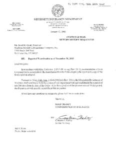 Mississippi Insurance Department Report of Examination of  SOUTHERN SECURITY LIFE INSURANCE