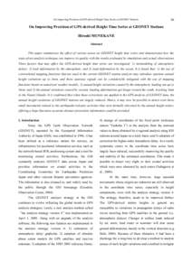 On Improving Precision of GPS-derived Height Time Series at GEONET Stations  39 On Improving Precision of GPS-derived Height Time Series at GEONET Stations Hiroshi MUNEKANE