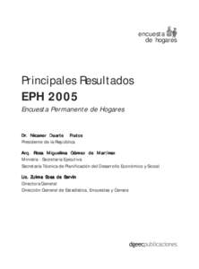 encuesta de hogares Principales Resultados  EPH 2005