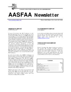 ALABAMA ASSOCIATION OF FINANCIAL AID ADMINISTRATORS  AASFAA Newsletter www.aasfaaonline.org  Winter 2002 Edition, December 20, 2002