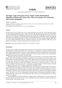 The digger wasps of the genus Prionyx Vander Linden (Hymenoptera: Sphecidae) of Russia and Central Asia, with a key to species, new synonymies, and lectotype designations