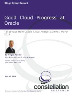 Good Cloud Progress at Oracle