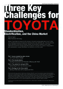 Nikkei BP Japan Technology Report / A1409Standardization, Electrification, and the China Market Keisuke Ogawa Nikkei Automotive Technology