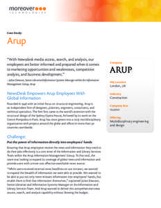 Arup / Competitive intelligence / Intranet / Sydney Opera House / Marketing / Media monitoring service / Business / Management / Business intelligence / Computer networks / Internet privacy