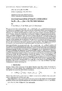Electrical conductivity of fluorite and pyrochlore LnxZr1-xO2-x/2 (Ln [equals] Gd, Nd) Solid Solutions