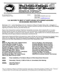 Microsoft Word - ADVISORY - MAYORS MEET WITH WH OFFICIALS - FEB 3 09