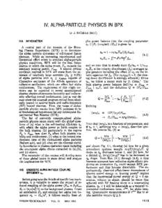 IV. ALPHA-PARTICLE PHYSICS IN BPX D. J. SIGMAR (MIT) pha power balance that the coupling parameter qa E [Pa (coupled) /P&l is given by  1V.A. INTRODUCTION