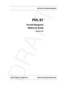 AF T the tool for software designers  PDL/81