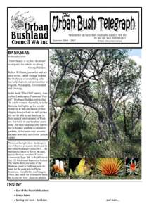 Newsletter of the Urban Bushland Council WA Inc Summer[removed]PO Box 326, West Perth WA 6872 Email: [removed]