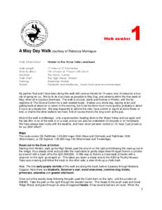 1  Walk number A May Day Walk courtesy of Rebecca Montague Walk Information: