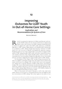 12 Improving Outcomes for LGBT Youth in Out-of-Home Care Settings Implications and Recommendations for Systems of Care