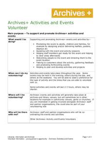 Microsoft Word - Archives+ Activities and events.doc