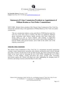 Microsoft Word - PR_2013-12-05_NYPD-Commissioner-Bratton