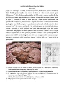 CASTRUM RAPALLINUM (RAPALLO) Italo Pucci Dagli scavi archeologici