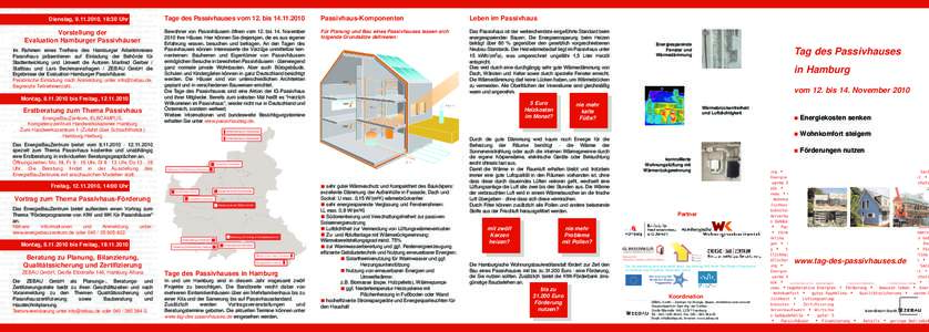 Im Rahmen eines Treffens des Hamburger Arbeitskreises Passivhaus präsentieren auf Einladung der Behörde für Stadtentwicklung und Umwelt die Autoren Manfred Gerber / Stattbau und Lars Beckmannshagen / ZEBAU GmbH die Er