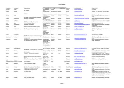 EUROPA-ENTERPRISE - eBSN Members list2009