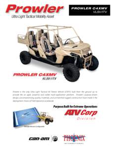 PROWLER C4XMV VLSV/ITV Ultra Light Tactical Mobility Asset  PROWLER C4XMV