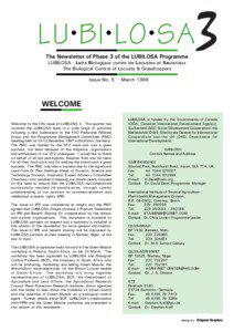LU BI LO SA The Newsletter of Phase 3 of the LUBILOSA Programme LUBILOSA - Lutte Biologique contre les Locustes et Sauteriaux