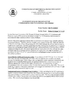 Statement of Basis for Issuance of UIC Permit MI-073-2D-0032 to Summit Petroleum Corp. -May 2014