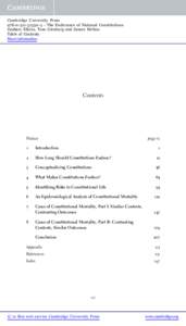 Cambridge University Press[removed]4 - The Endurance of National Constitutions Zachary Elkins, Tom Ginsburg and James Melton Table of Contents More information