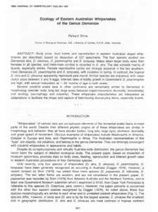 1980 JOURNAL OF HERPETOLOGY 14(4):[removed]  ~- Ecology of Eastern Australian Whipsnakes of the Genus Demansia