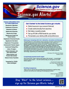 CENDI / Reference / Office of Scientific and Technical Information / Ken Salazar / Alert messaging / United States Department of Commerce / United States Department of the Interior / World Wide Web / Science.gov / Digital media