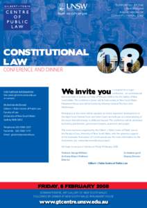 FACULTY OF LAW  Supported by the Australian Association of Constitutional Law