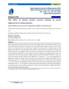 Int. J. BiosciInternational Journal of Biosciences (IJB) ISSN: PrintOnline) Vol. 1, No. 4, p, 2011