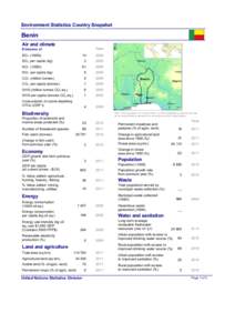 Environment Statistics Country Snapshot  Benin Air and climate  Year