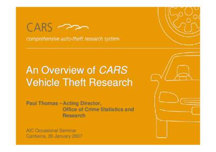 An overview of CARS vehicle theft research
