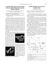 Goldschmidt Conference Abstracts[removed]Coupled cation and oxygen exchange between alkali feldspar and aqueous chloride solution 1