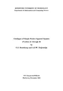 EINDHOVEN UNIVERSITY OF TECHNOLOGY Department of Mathematics and Computing Science Catalogue of Simple Perfect Squared Squares of orders 21 through 25