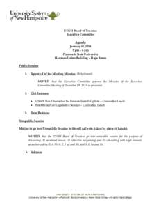 USNH Board of Trustees Executive Committee Agenda January 30, [removed]pm – 6 pm Plymouth State University