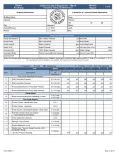 Electric Fire Pump Monthly Report