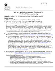 CY 2014 All-Cargo Data Collection Enclosure 1: Requirements for Reporting All-Cargo Data, January 2015