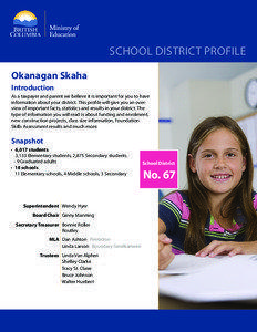 SCHOOL DISTRICT PROFILE Okanagan Skaha Introduction